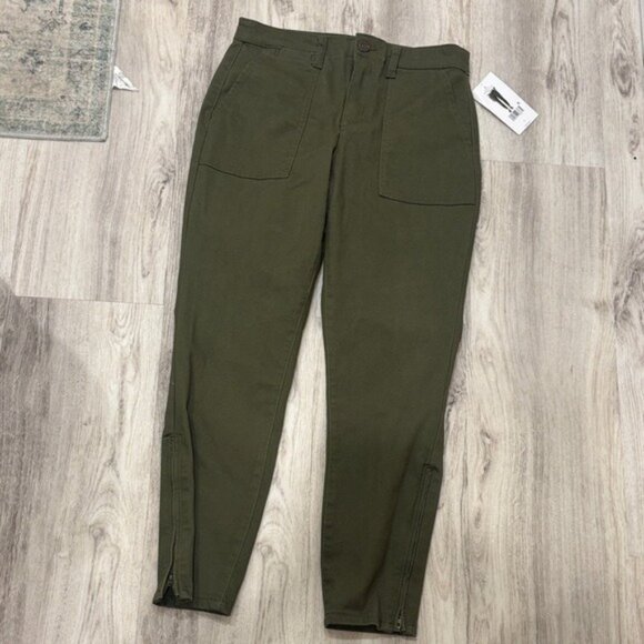 Sanctuary Olive Green Trousers size 4 skinny leg NWT ZIPPER ON THE SIDE - Picture 1 of 11